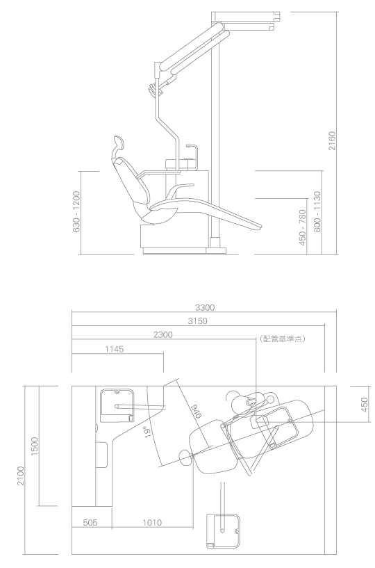 スペースラインST BM スタンドポールオプション CTタイプ 寸法図