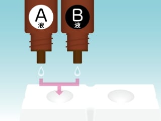 A液とB液を1滴ずつ混合のイメージ