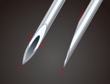 刃面のランセット加工