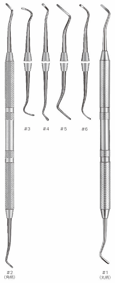 歯科　YDMエキスカベーター4本セット YDM 両頭エキスカベーター 角柄【商品詳細】 - 歯科・技工材料の