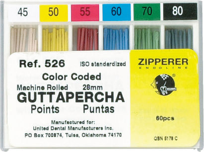 カラー ガッタパーチャポイント ASS ＃45～80 60入｜オンライン